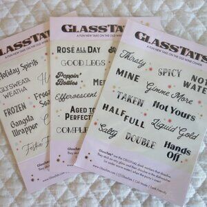 GLASSTATS – A modern take on the wine charm – lot of 3 packages (#2)